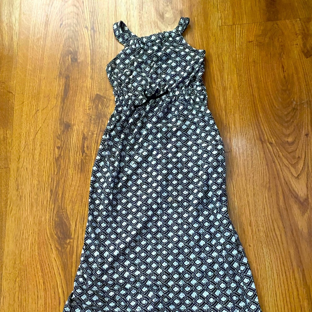 Kids patterned black and white dress